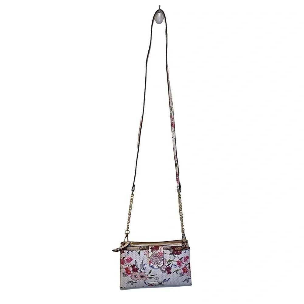 Nanette Lepore Mirabel Floral Printed Vegan Leather Spring Crossbody Bag